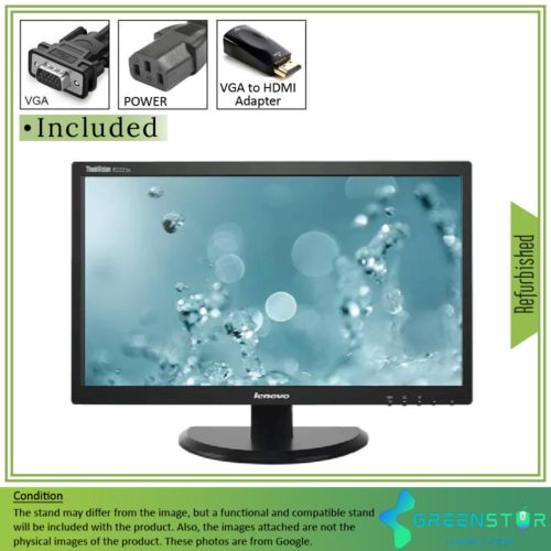 Refurbished(Good) - Lenovo ThinkVision E2223WA 22-inch 1920x1080 Full HD Backlit LCD Monitor