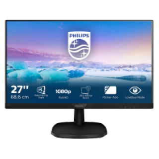 Refurbished(Good) - Philips 273V7QJAB 27" Frameless HD IPS Monitor, 1920 x 1080 Black