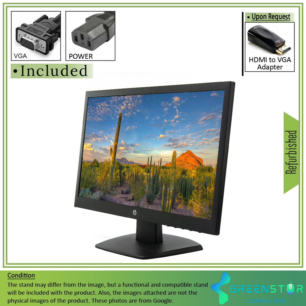 Refurbished(Good) - HP V223 21.5" Widescreen 1920x1080 Full HD LED Backlight TN LCD Monitor | VGA, DVI