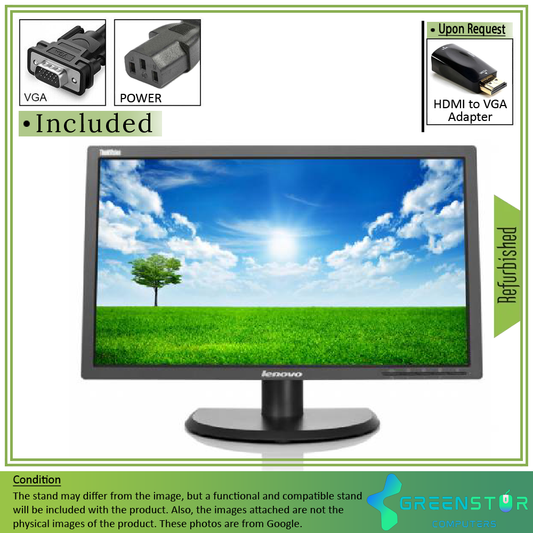Refurbished(Good) - Lenovo LT2223pwC 22" Widescreen 1920x1080 Full HD LED Backlight TN LCD Monitor  : VGA D Sub | HDMI1.4 | Display Port