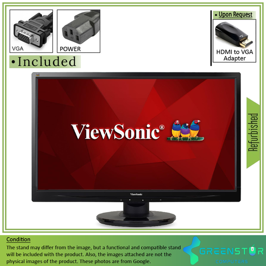 Refurbished(Good) - ViewSonic VA2746M-LED 27'' Widescreen 1920x1080 Full HD LED Backlight TN Monitor : VGA D Sub | DVI-D