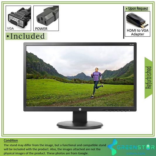 Refurbished(Good) - HP 24uh 24" Widescreen 1920x1080 Full HD LED Backlight TN LCD Monitor : VGA D Sub | DVI D | HDMI