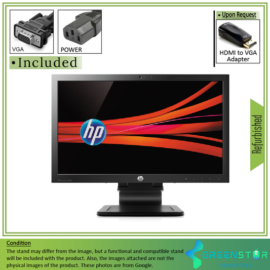 Refurbished(Good) - HP Compaq LA2206xc 21.5'' Widescreen 1920x1080 FHD Webcam LED Backlight TN LCD Monitor : VGA D Sub | DVI-D | Display port