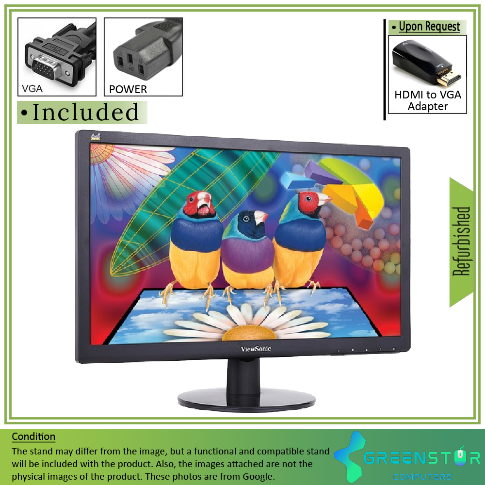 Refurbished(Good) - ViewSonic VA1917a 19" Widescreen 1366x768 LED Backlight LCD TN Monitor : VGA