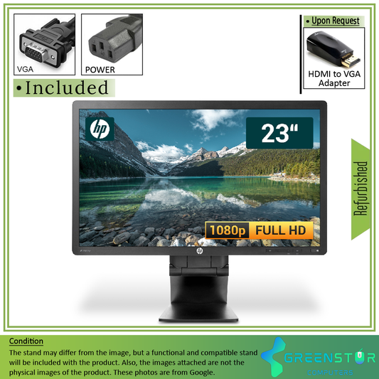 Refurbished(Good) - HP Z Display Z23i 23" 1920 x 1080 Full HD LED Backlit LCD IPS Monitor : VGA | DVI |  Display port 1.2