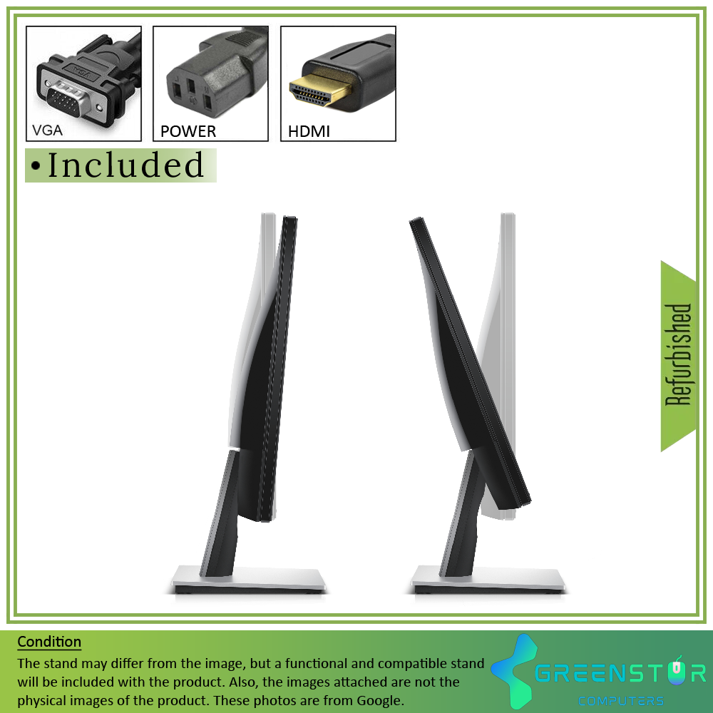 Refurbished(Good) - Dell SE2416H 23.8"Widescreen ‎1920x1080 Full HD Screen LED Backlight IPS Monitor | VGA D-Sub, HDMI 1.4