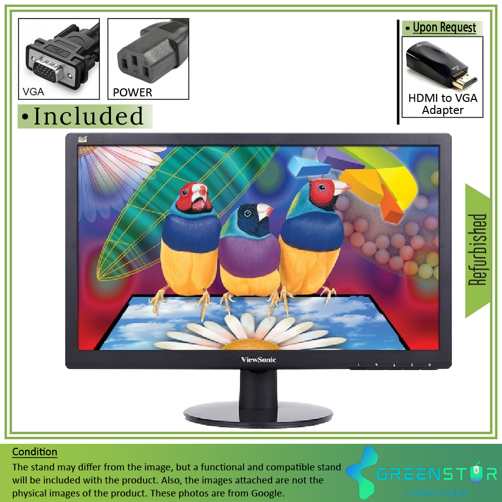 Refurbished(Good) - ViewSonic VA1917a 19" Widescreen 1366x768 LED Backlight LCD TN Monitor : VGA
