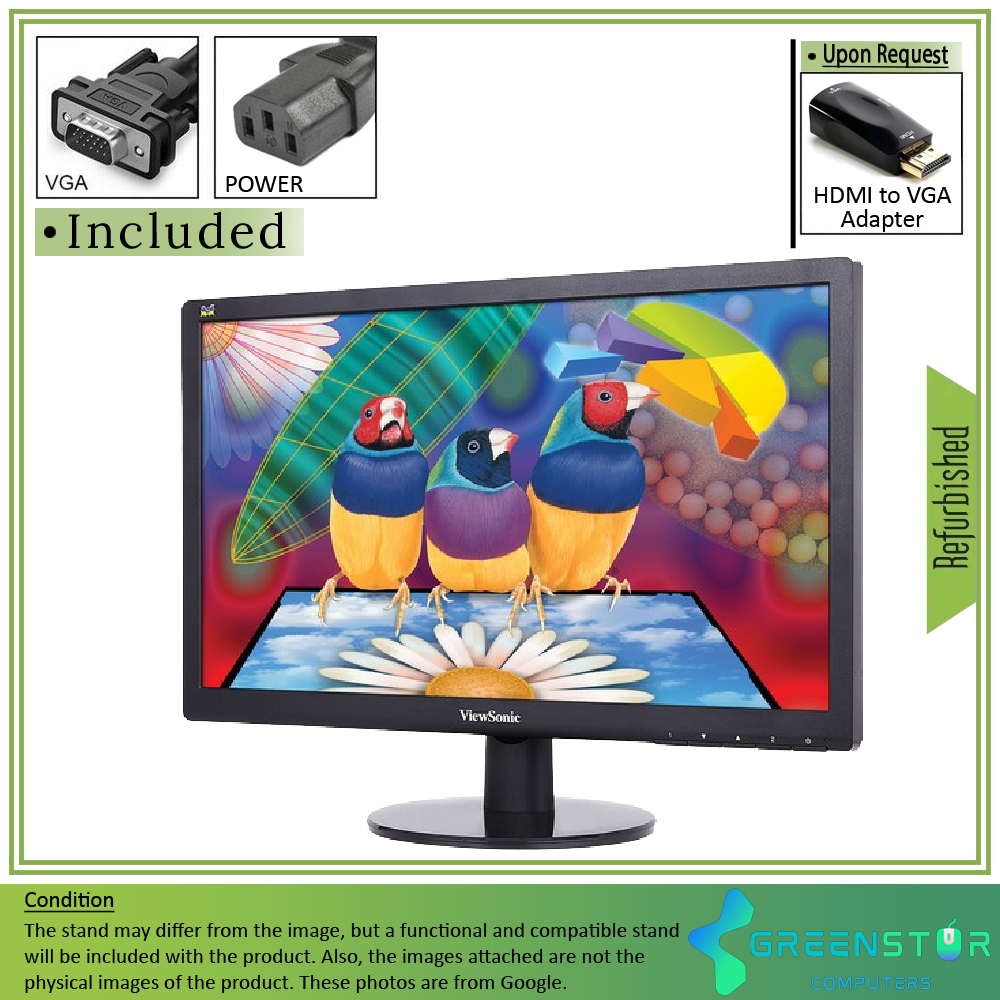 Refurbished(Good) - ViewSonic VA1917a 19" Widescreen 1366x768 LED Backlight LCD TN Monitor : VGA