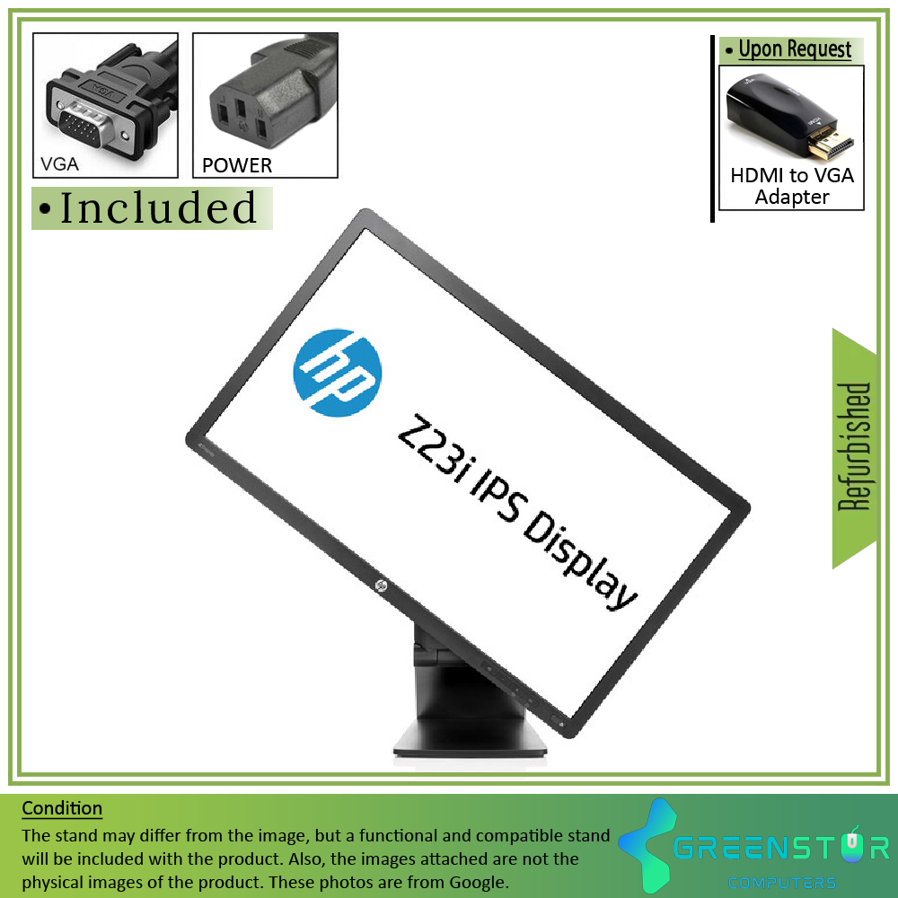 Refurbished(Good) - HP Z Display Z23i 23" 1920 x 1080 Full HD LED Backlit LCD IPS Monitor : VGA | DVI |  Display port 1.2