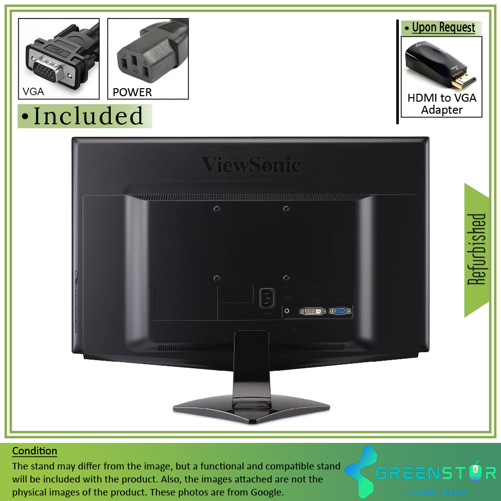 Refurbished(Good) - ViewSonic VA2248M LED 22"Widescreen 1920x1080 Full HD LED Backlight LCD TN Monitor | VGA, DVI