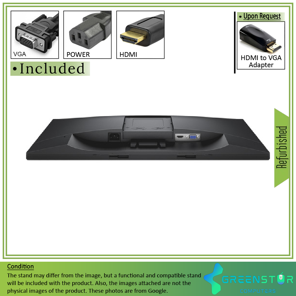 Refurbished(Good) - DELL E2418HN 23.8" Widescreen 1920x1080 LED Backlight LCD IPS Panel Monitor : VGA | HDMI 1.4