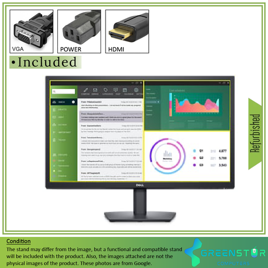 Refurbished(Good) - Dell E2423HN 23.8" Widescreen 1920x1080 Full HD LED Backlight VA LCD Monitor | VGA D-Sub, HDMI