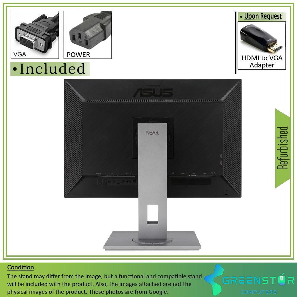 Refurbished(Good) - ASUS ProArt DisplayPA248QV 24"Widescreen 1920x1200 LED Backlight IPS LCD Monitor : VGA D-Sub | DisplayPort1.2 | HDMI 1.4