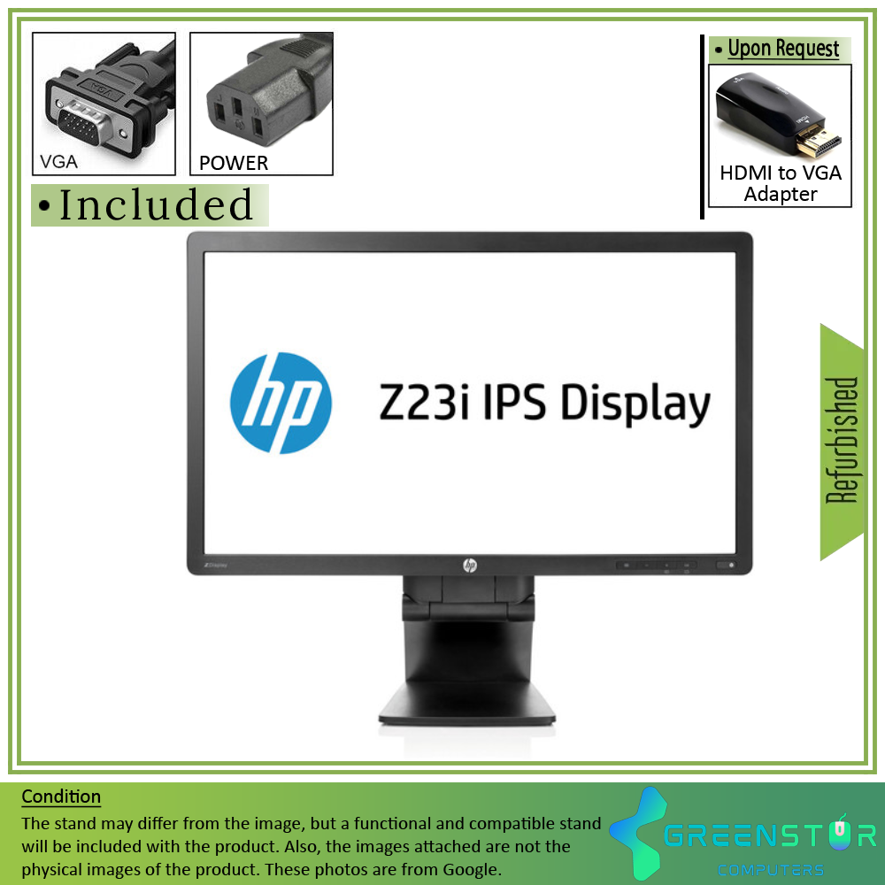 Refurbished(Good) - HP Z Display Z23i 23" 1920 x 1080 Full HD LED Backlit LCD IPS Monitor : VGA | DVI |  Display port 1.2