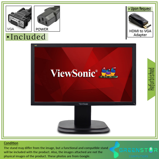 Refurbished(Good) - ViewSonic VG2039M-LED 20" Widescreen 1600 x 900 LED Backlight LCD Monitor | VGA D, DVI-D, DisplayPort