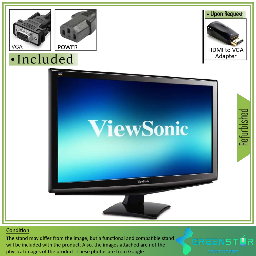 Refurbished(Good) - ViewSonic VA2248M LED 22"Widescreen 1920x1080 Full HD LED Backlight LCD TN Monitor | VGA, DVI