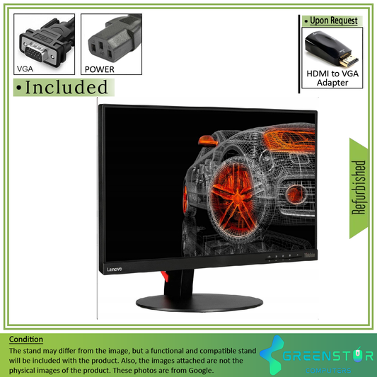Refurbished(Good) - Lenovo T2364PA 23" Widescreen 1920x1080 LED Backlight IPS LCD Monitor : VGA D Sub | HDMI1.4 | Display Port