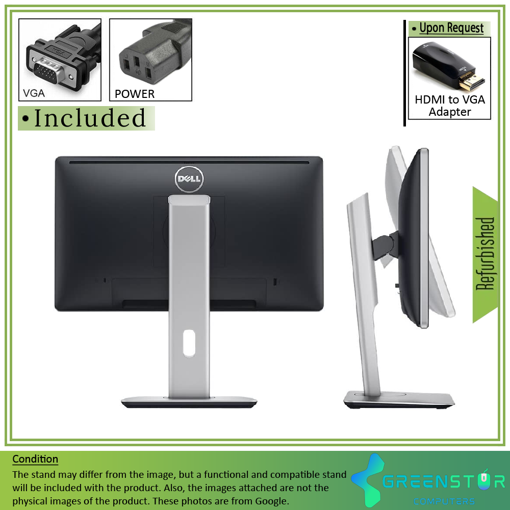 Refurbished(Good) Refurbished(Good) - Dell P2014H 19.5" Widescreen 1600 x 900 HD+ LED Backlight IPS LCD Monitor | VGA,DVI, Displayport