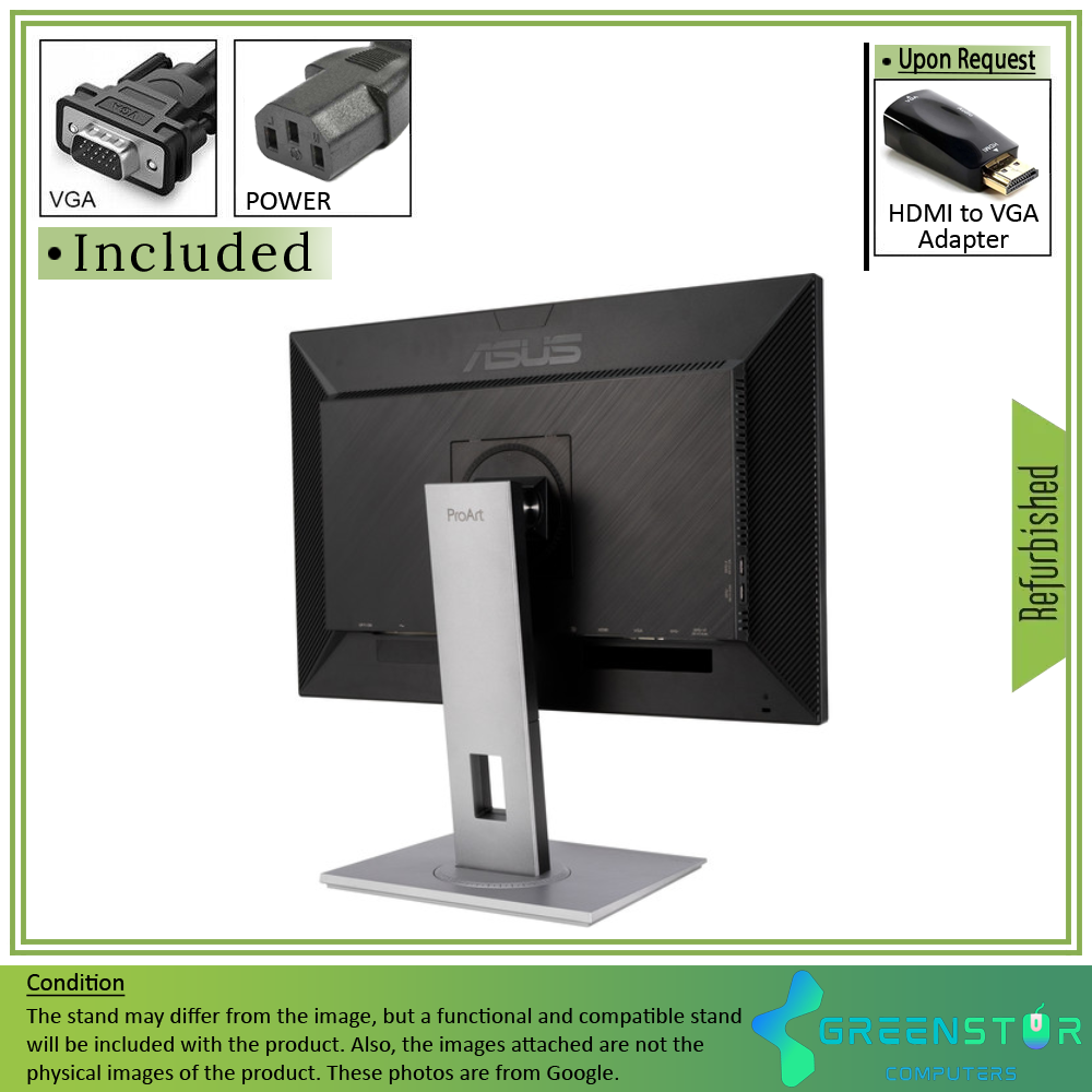 Refurbished(Good) - ASUS ProArt DisplayPA248QV 24"Widescreen 1920x1200 LED Backlight IPS LCD Monitor : VGA D-Sub | DisplayPort1.2 | HDMI 1.4