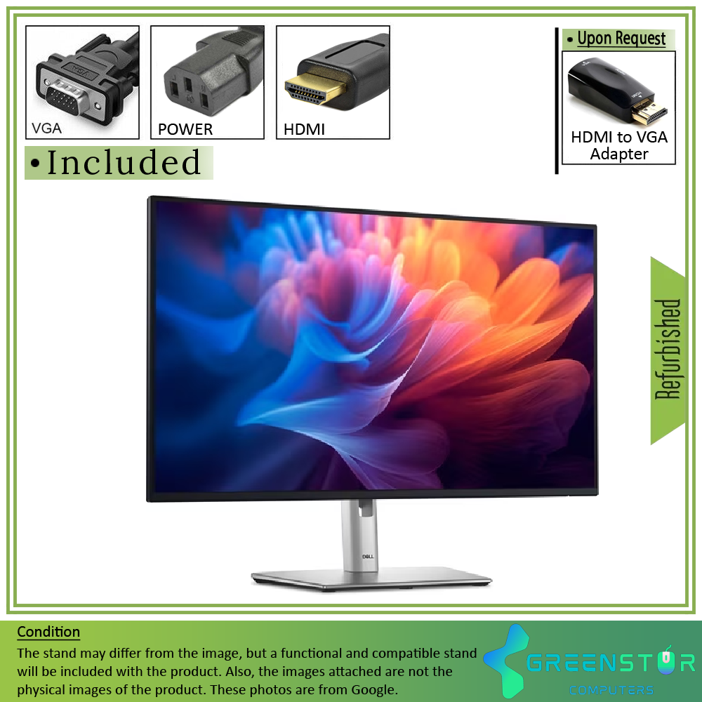 Refurbished(Good) - Dell P2423 24" Widescreen 1920x1200 LED Backlight IPS LCD Monitor :  VGA D-Sub |  DVI- D |  DisplayPort |  HDMI