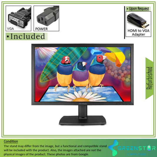 Refurbished(Good) - ViewSonic VA2251M-LED 22" Widescreen 1920x1080 Full HD LED Backlight TN Monitor : VGA D Sub | DVI-D
