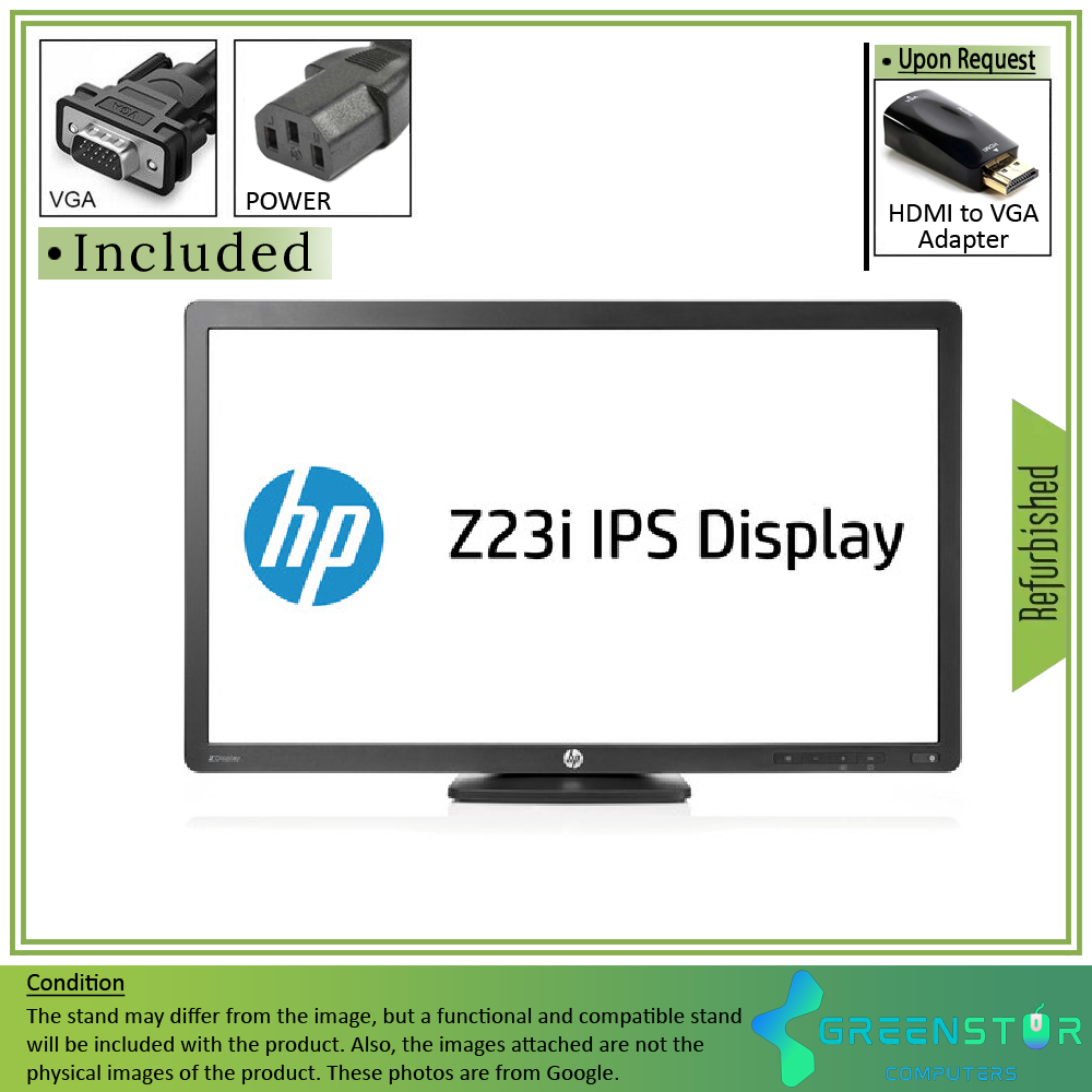 Refurbished(Good) - HP Z Display Z23i 23" 1920 x 1080 Full HD LED Backlit LCD IPS Monitor : VGA | DVI |  Display port 1.2