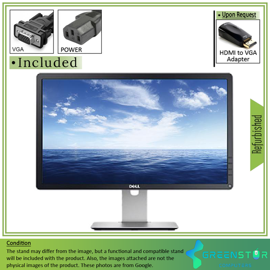 Refurbished(Good)/ B Grade - Dell Professional P2214H 22" Widescreen 1920x1080 FHD LED Backlit IPS Monitor | VGA, DVI, DisplayPort