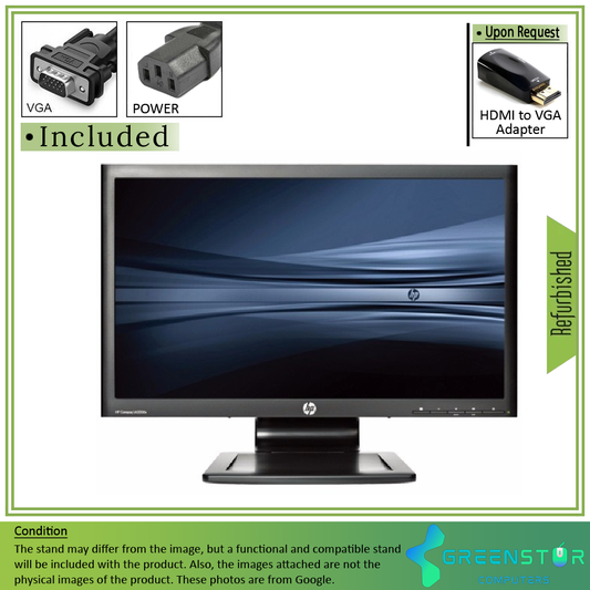 Refurbished(Good) - HP Compaq Advantage Series LA2006X 20" Widescreen 1600x900 HD+ LED Backlit LCD TN Monitor | DisplayPort, DVI-D, VGA