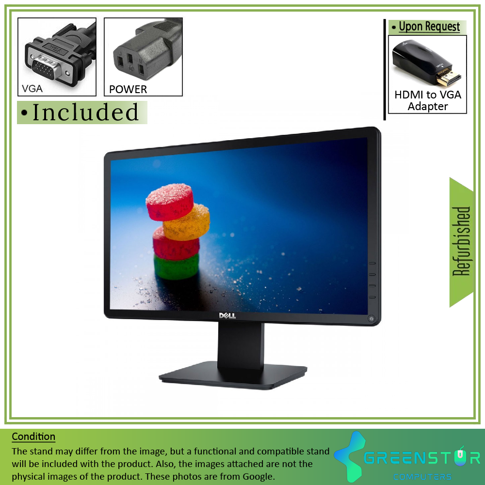 Refurbished(Good) - Dell E Series E1914H 18.5" Widescreen 1366x768 HD LED Backlit LCD TN Monitor| VGA