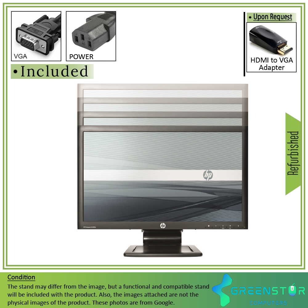 Refurbished(Good) - HP Compaq Advantage Series LA2006X 20" Widescreen 1600x900 HD+ LED Backlit LCD TN Monitor | DisplayPort, DVI-D, VGA
