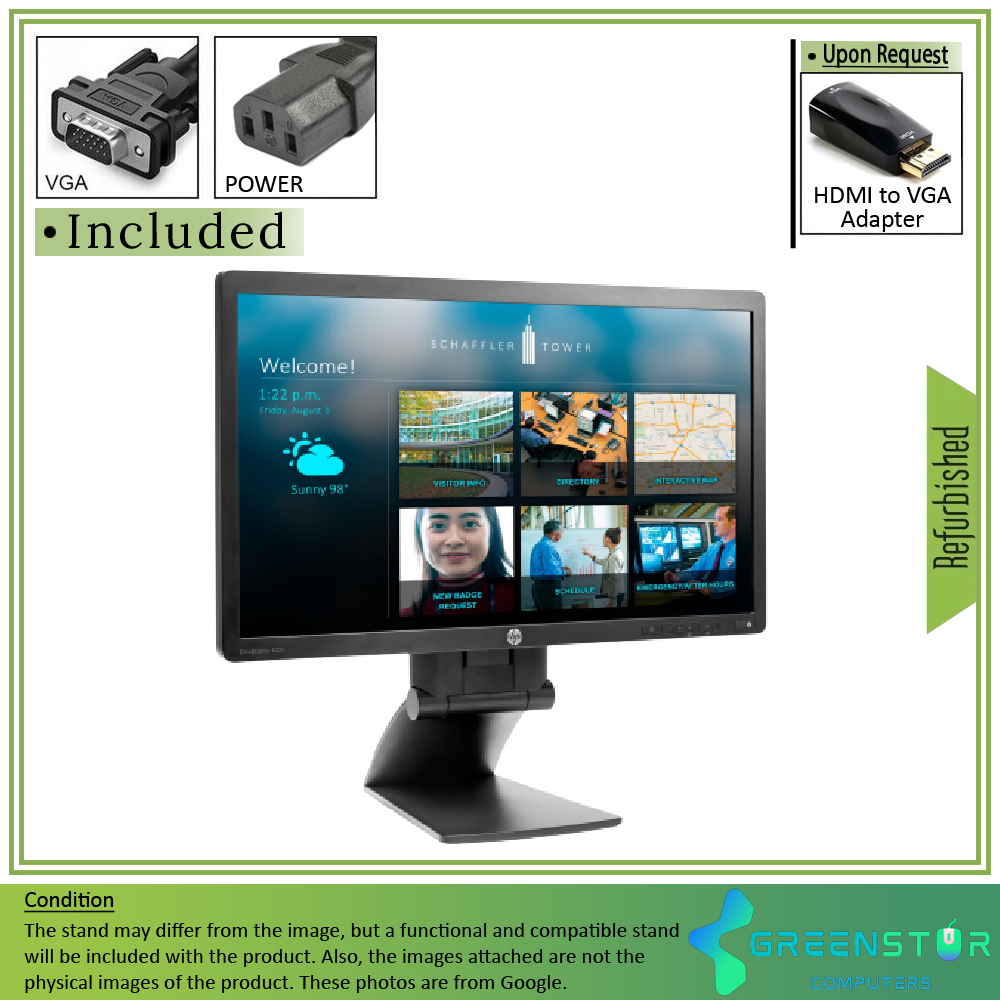 Refurbished(Good) - HP EliteDisplay E221 21.5" Widescreen 1920x1080 FHD LED Backlit LCD Monitor | VGA, DVI, DisplayPort