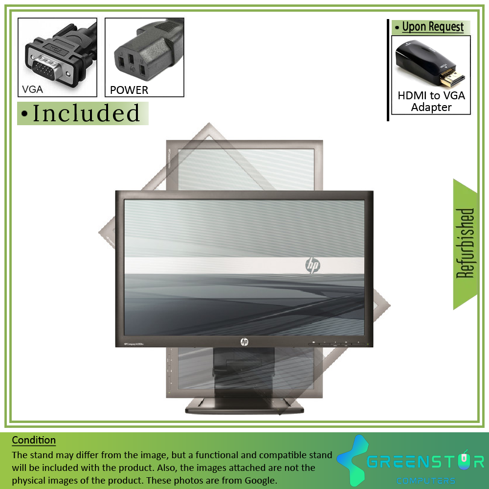 Refurbished(Good) - HP Compaq Advantage Series LA2006X 20" Widescreen 1600x900 HD+ LED Backlit LCD TN Monitor | DisplayPort, DVI-D, VGA