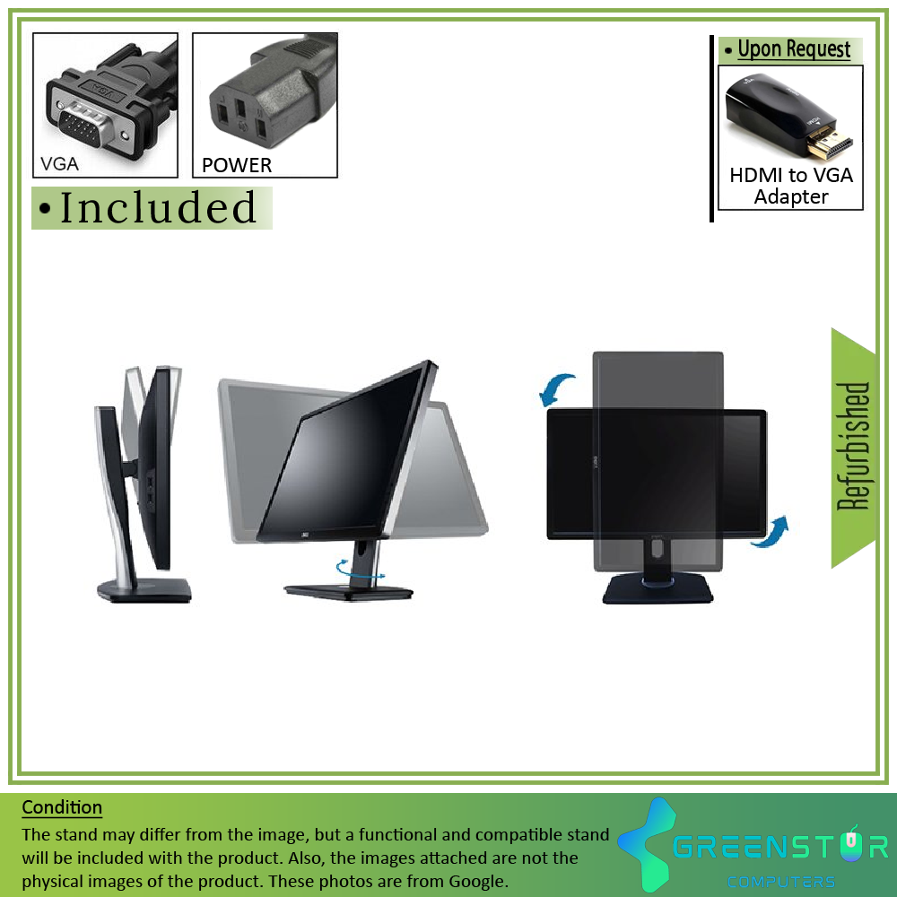 Refurbished(Good) - Dell UltraSharp P2412H 24" Widescreen 1920x1080 Full HD LED monitor