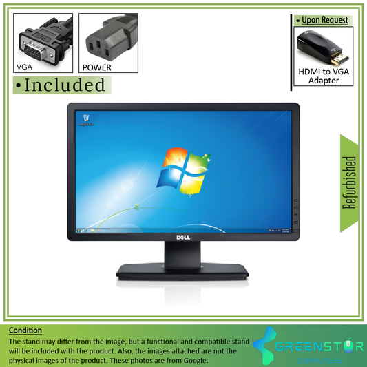 Refurbished(Good) - Dell Professional P2012HB 20" Widescreen 1600x900 HD+ LED Backlit LCD TN Flat Panel Monitor | VGA, DVI