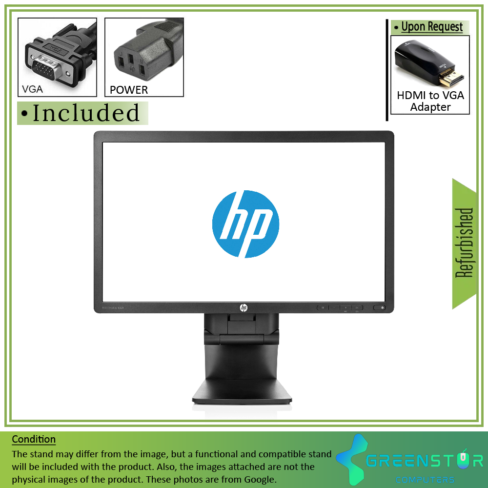 Refurbished(Good) - HP EliteDisplay E221 21.5" Widescreen 1920x1080 FHD LED Backlit LCD Monitor | VGA, DVI, DisplayPort