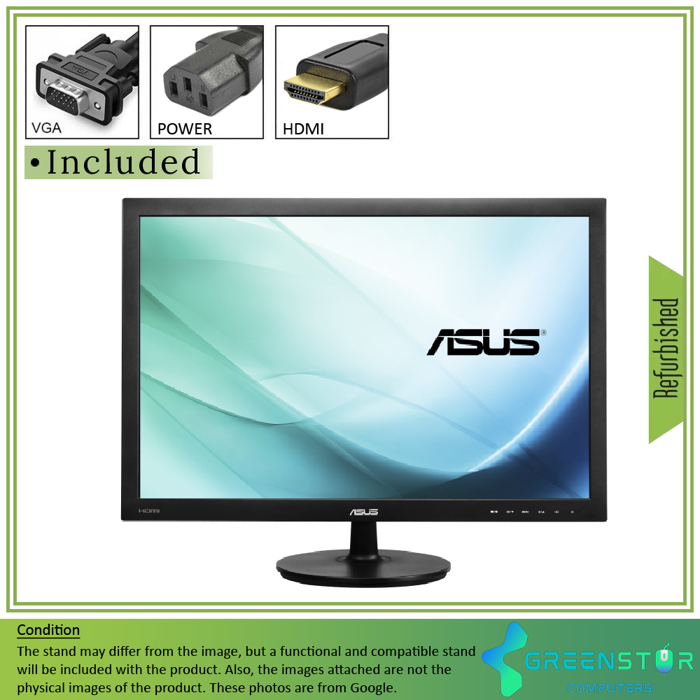 Refurbished(Good) - ASUS VS24AH-P 24" Widescreen 1920x1080 Full HD LED Backlight AH-IPS LCD Monitor | VGA D-Sub, DVI-D, HDMI 1.4