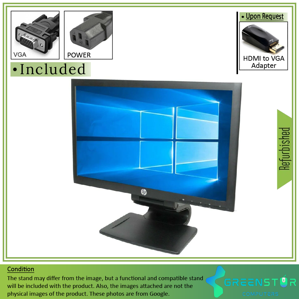Refurbished(Good) - HP Compaq Advantage Series LA2006X 20" Widescreen 1600x900 HD+ LED Backlit LCD TN Monitor | DisplayPort, DVI-D, VGA