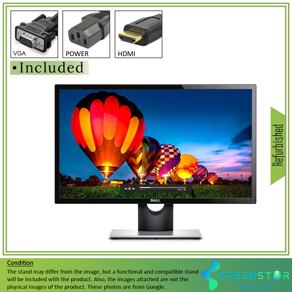 Refurbished(Good) - Dell SE2416H 23.8"Widescreen ‎1920x1080 Full HD Screen LED Backlight IPS Monitor | VGA D-Sub, HDMI 1.4