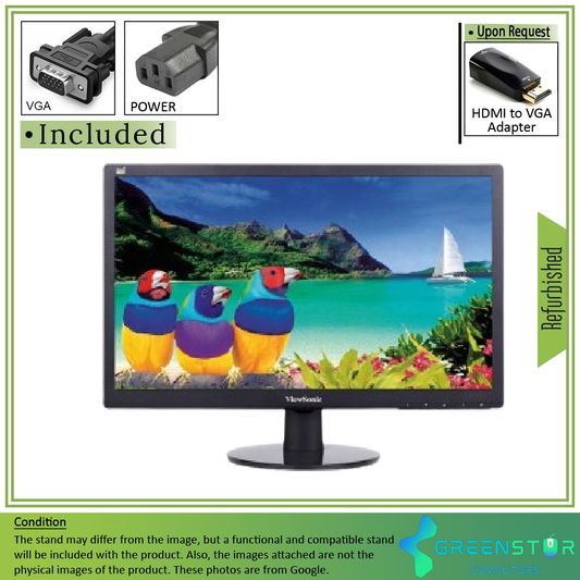 Refurbished(Good) - ViewSonic VA1917a 19" Widescreen 1366x768 LED Backlight LCD TN Monitor : VGA