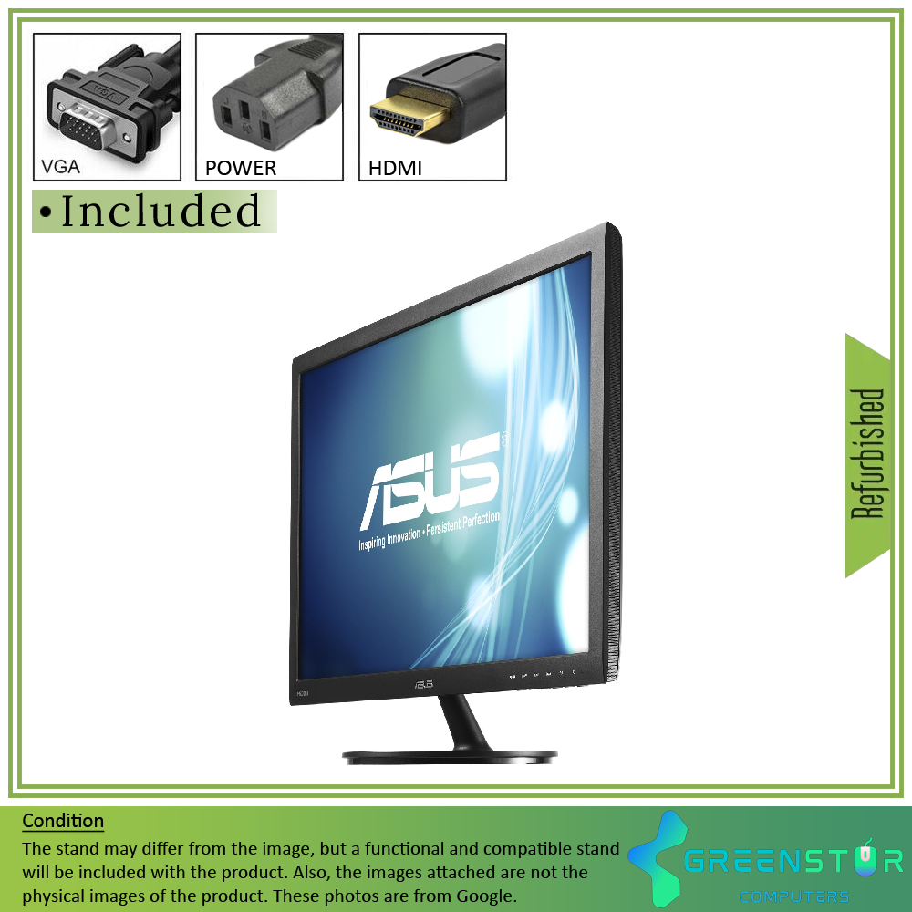 Refurbished(Good) - ASUS VS24AH-P 24" Widescreen 1920x1080 Full HD LED Backlight AH-IPS LCD Monitor | VGA D-Sub, DVI-D, HDMI 1.4