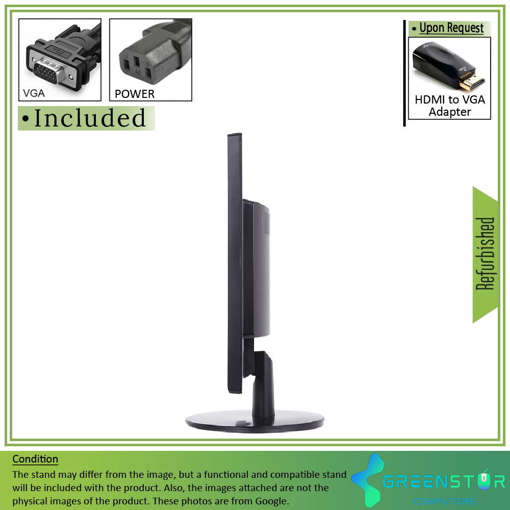 Refurbished(Good) - ViewSonic VA1917a 19" Widescreen 1366x768 LED Backlight LCD TN Monitor : VGA