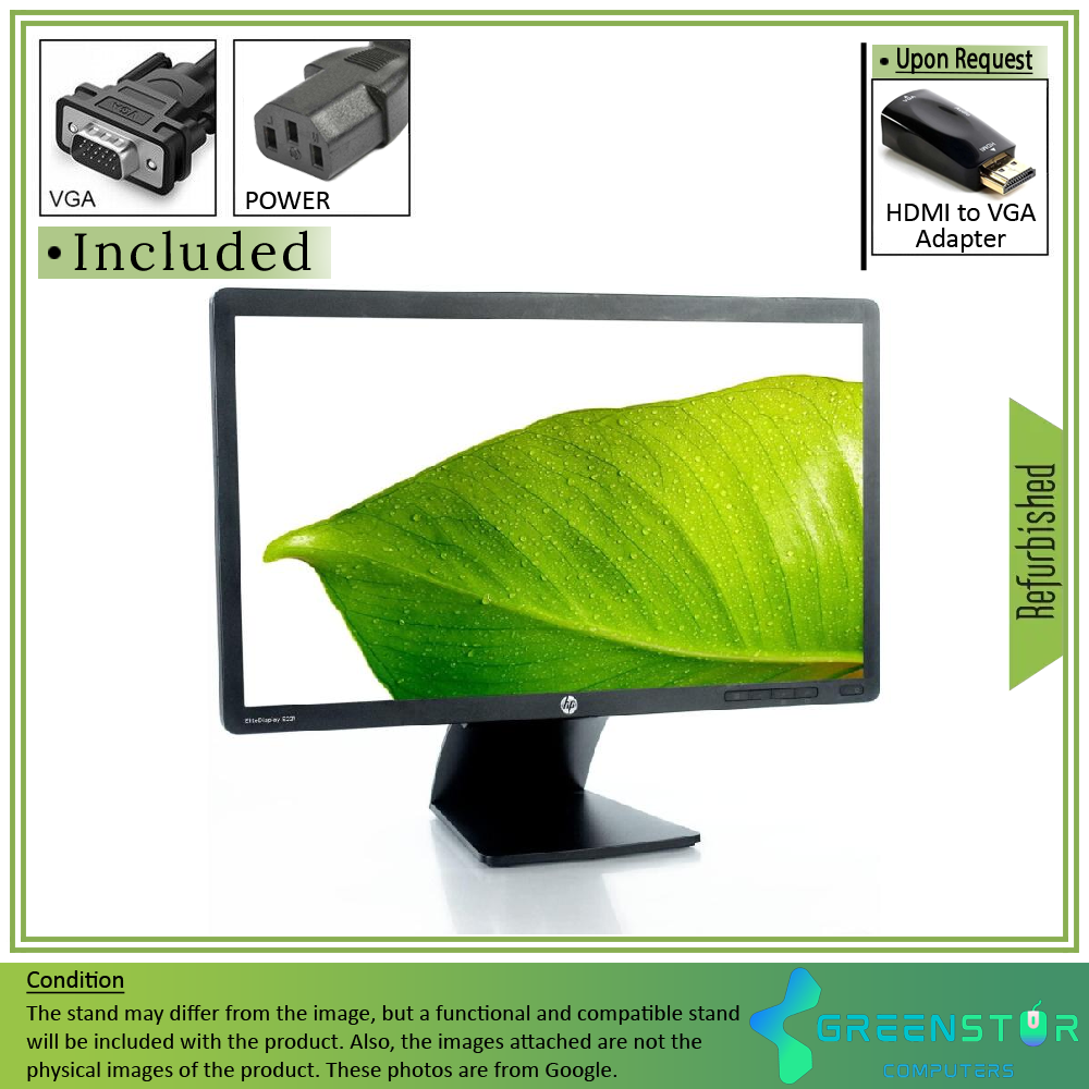 Refurbished(Good) - HP EliteDisplay E221 21.5" Widescreen 1920x1080 FHD LED Backlit LCD Monitor | VGA, DVI, DisplayPort