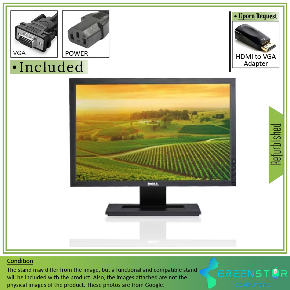 Refurbished(Good) - Dell E-Series E1909WF 19" Widescreen 1440x900 HD+ LCD VA Flat Panel Monitor | VGA, DVI