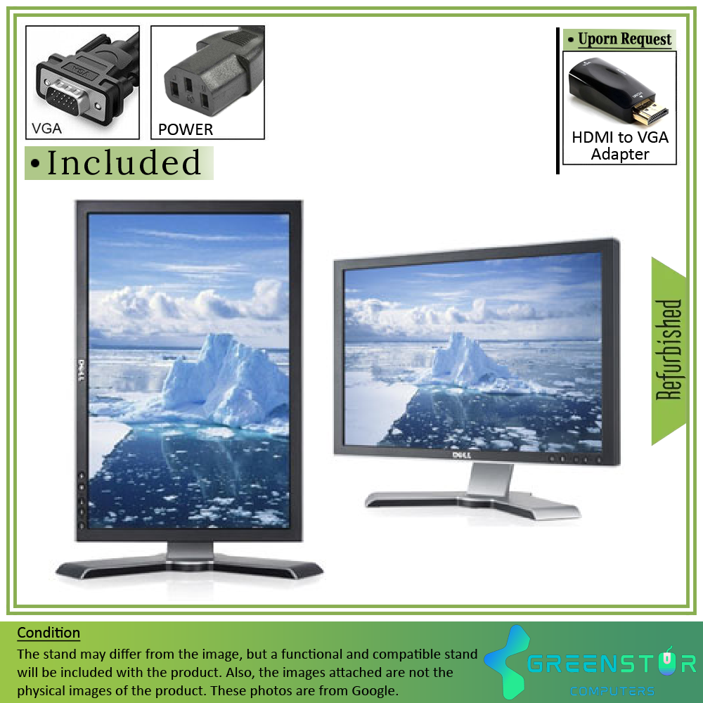 Refurbished(Good) - Dell UltraSharp 2009WT 20" Widescreen 1680x1050 HD+ LED Backlight LCD TN Panel Monitor | VGA D-Sub, DVI-D