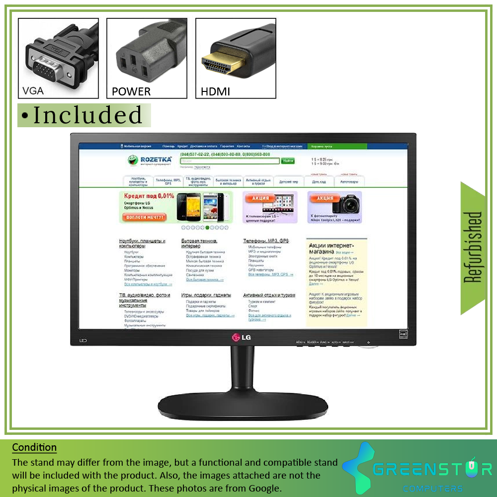 Refurbished(Good) - LG 22M45D-B 22" Widescreen 1920 x 1080 Full HD TN LCD Monitor | VGA D-Sub, DVI-D