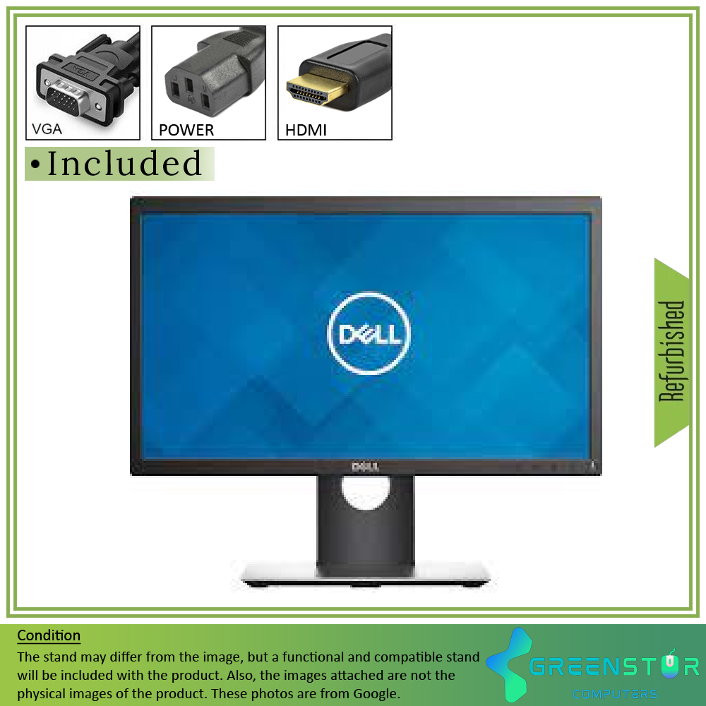 Refurbished(Good) -Dell Professional P2018H 20" Widescreen 1600x900 HD+ LED Backlight LCD TN Monitor | VGA, HDMI, DisplayPort