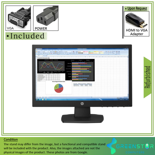 Refurbished(Good) - HP V223 21.5" Widescreen 1920x1080 Full HD LED Backlight TN LCD Monitor | VGA, DVI