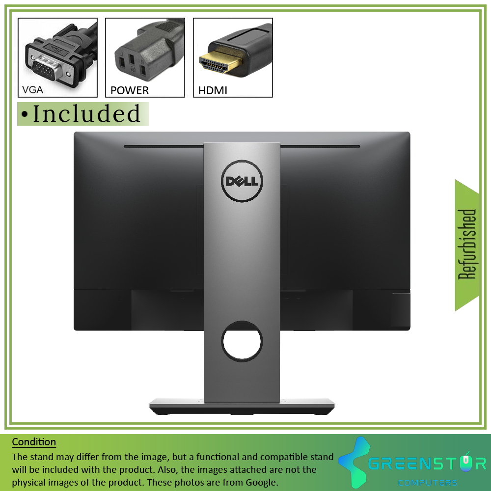 Refurbished(Good) -Dell Professional P2018H 20" Widescreen 1600x900 HD+ LED Backlight LCD TN Monitor | VGA, HDMI, DisplayPort