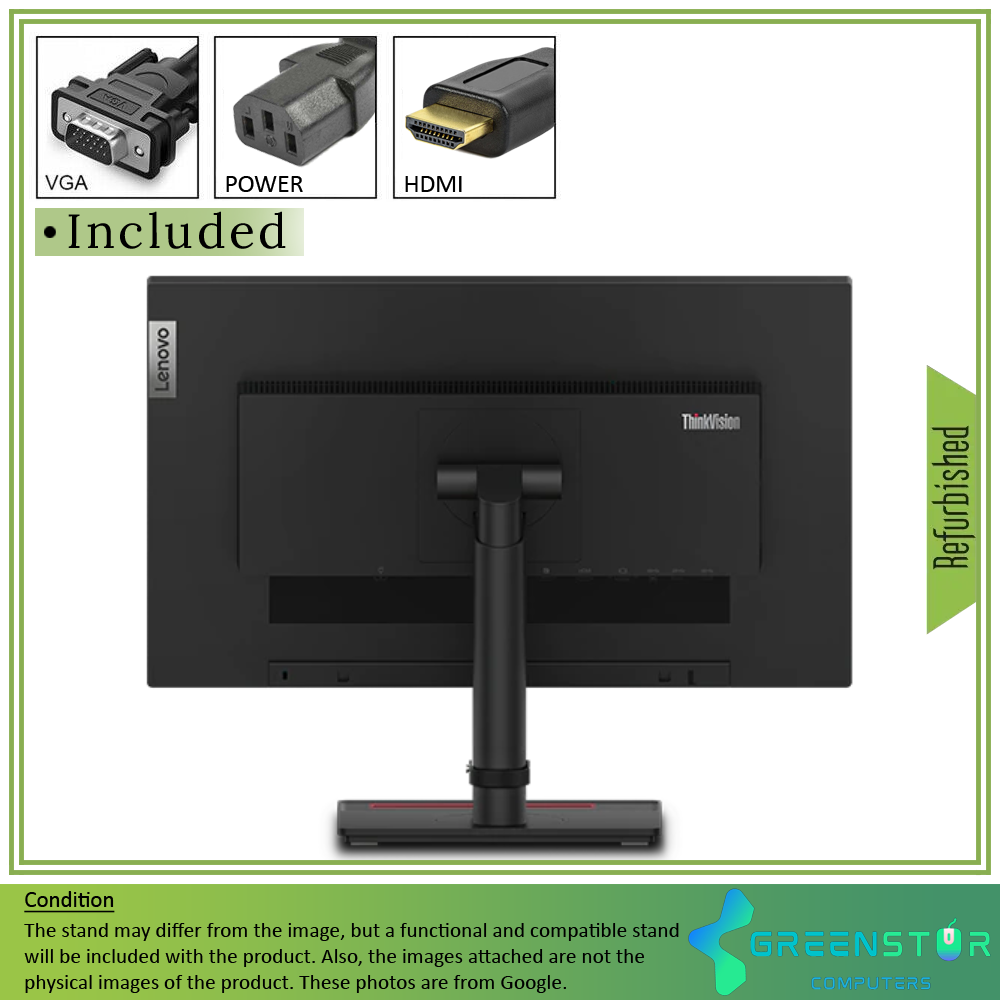 Refurbished(Good) - Lenovo ThinkVision T23i-20 23" 1920x1080 FHD LED Backlight LCD IPS Monitor | VGA, HDMI, DisplayPort