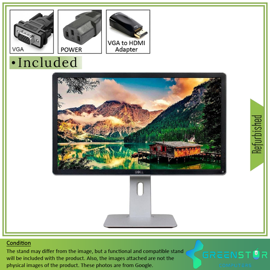 Refurbished(Good) - Dell Professional P2414H 24" Widescreen 1920x1080 FHD LED Backlight IPS Monitor | VGA, DisplayPort, DVI